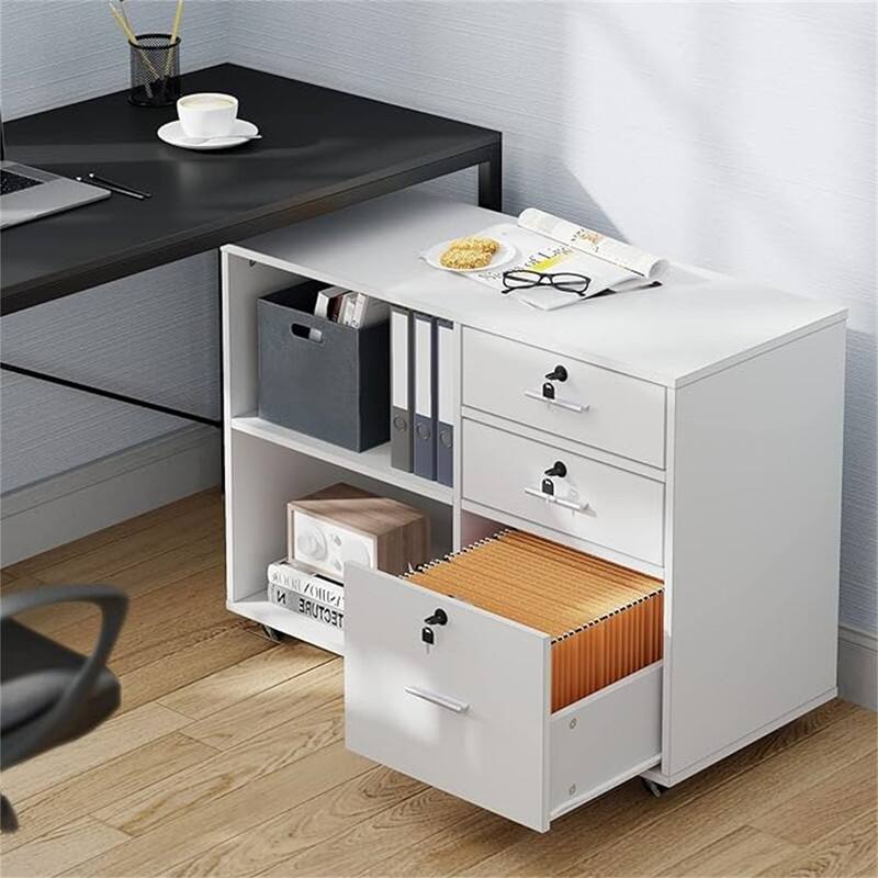 Wood File Cabinet 3 Drawer - 15.6"D x 35"W x 25.6"H