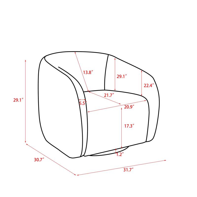 Kiptin 31.7"W 360 Degree Swivel Barrel Accent Chair (Set of 2)