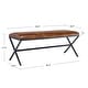 preview thumbnail 4 of 6, Tufted Faux Leather 46.5" Length Upholstered Dining Bench with Metal X Legs