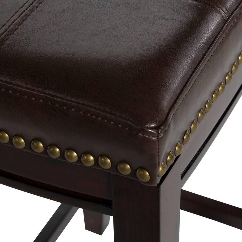 Linon Willamette Faux Leather Bar Stool (Set of 2) - Counter Height