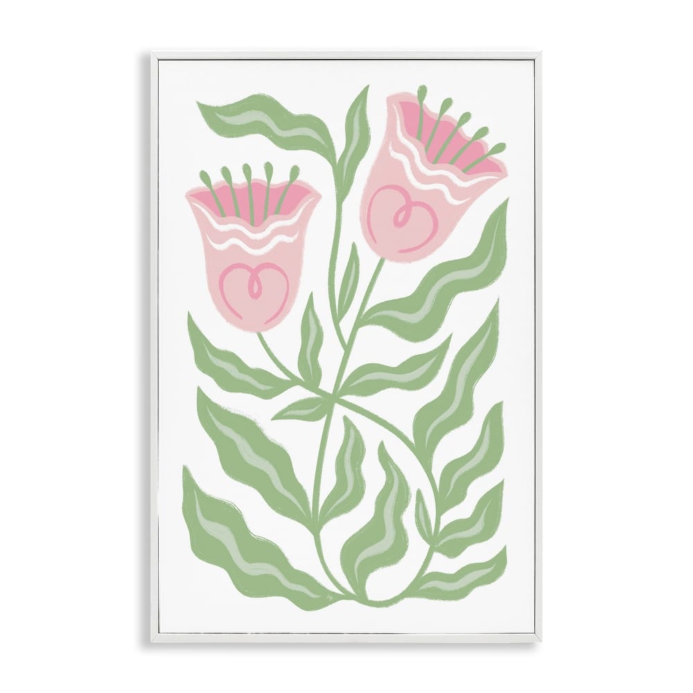 Stupell Pink Tulip Twin Blossoms Framed Giclee Art Design By Martina Pavlova