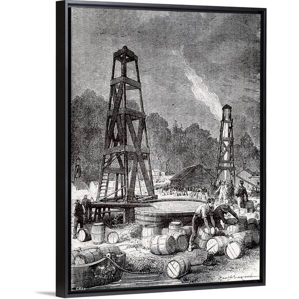Shop Oil Fields In Pennsylvania Black Float Frame Canvas Art Overstock 25527321