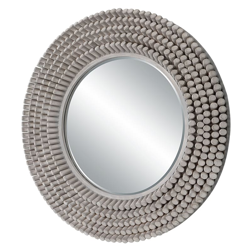 Portside Round Wall Mirror - 40" - Gray