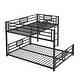 preview thumbnail 6 of 12, Black Modern L-shaped Metal Twin & Full Size Bunk Beds