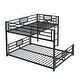 preview thumbnail 5 of 12, Metal Twin over Full Size Bed Frame, L-shaped Bunk Bed with Full Length Guardrail and Ladder for Children, Boys and Girls