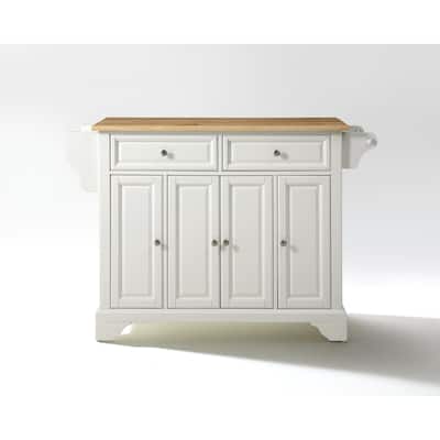 Full Size Kitchen Island with Wood Top & Storage - Portable Kitchen Cart - Modern Kitchen Furniture