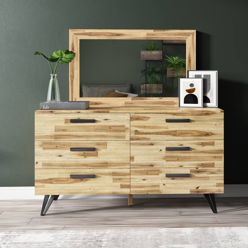 Modrest Sala Modern Light Wood Mirror - Brown