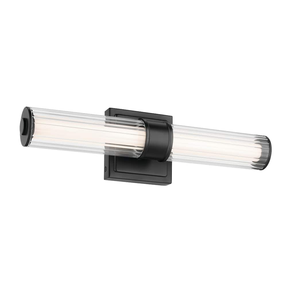 Kichler Lighting Laurene 18.5" Linear Bath Bar Small LED with Clear Fluted Glass in Black