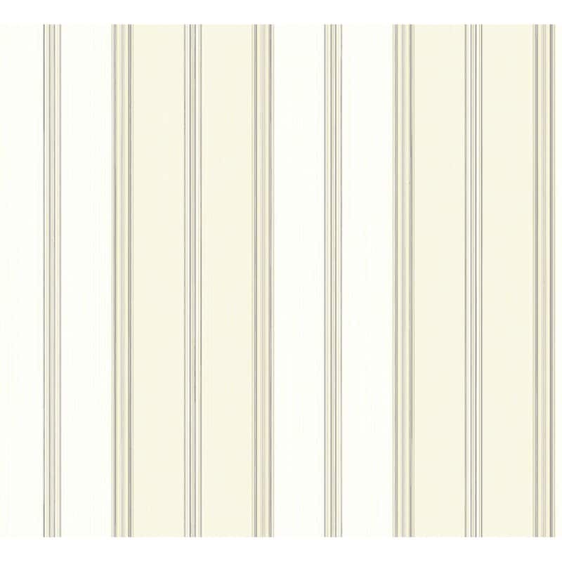 Seabrook Designs Melina Stripe Unpasted Wallpaper - 20.5 in W x 33 ft. L - 20.5 in W x 33 ft. L - Metallic Parchment & Ash