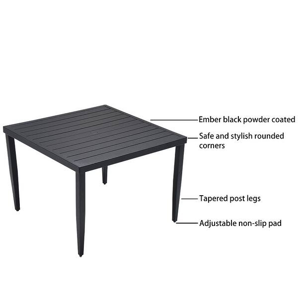 International Caravan 5-Piece Sun Ray Iron Square Dining Group International Caravan 5-Piece Sun Ray Iron Square Dining Group