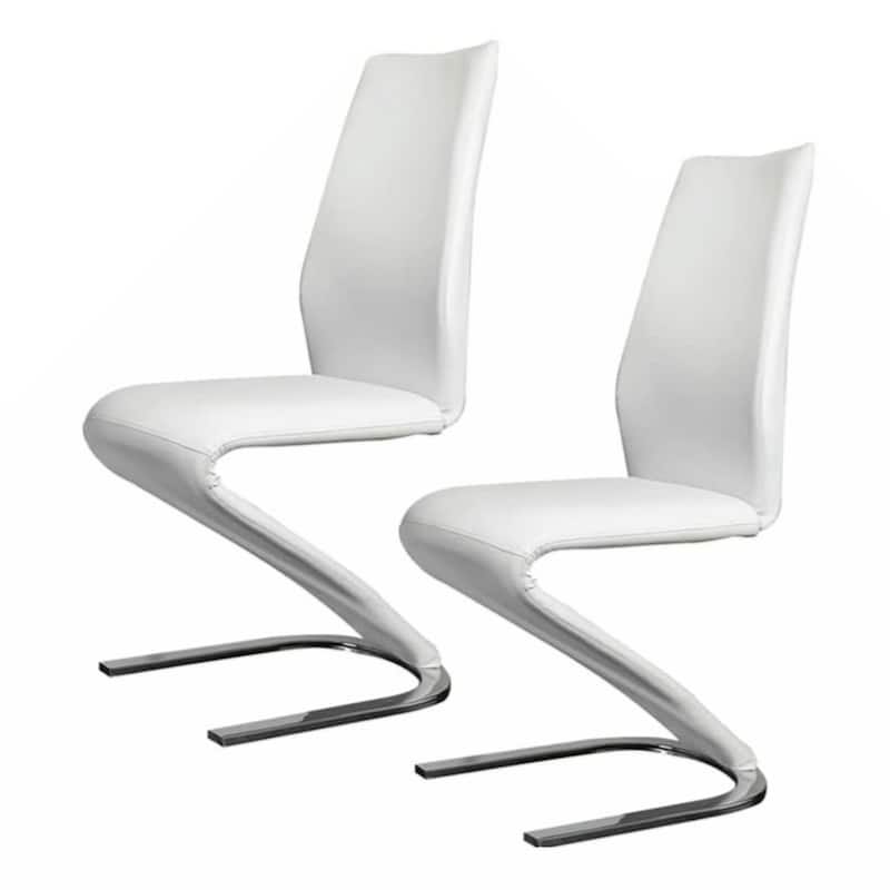 Set of 2 Padded Leatherette Side Chairs