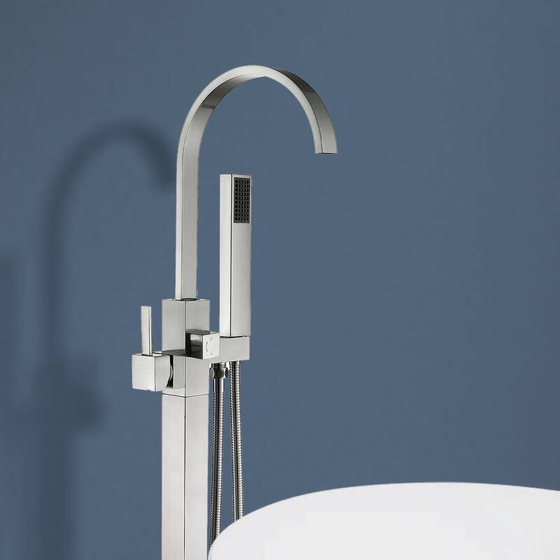 Topcraft Floor Mounted Bathtub Filler with Handheld Showerhead