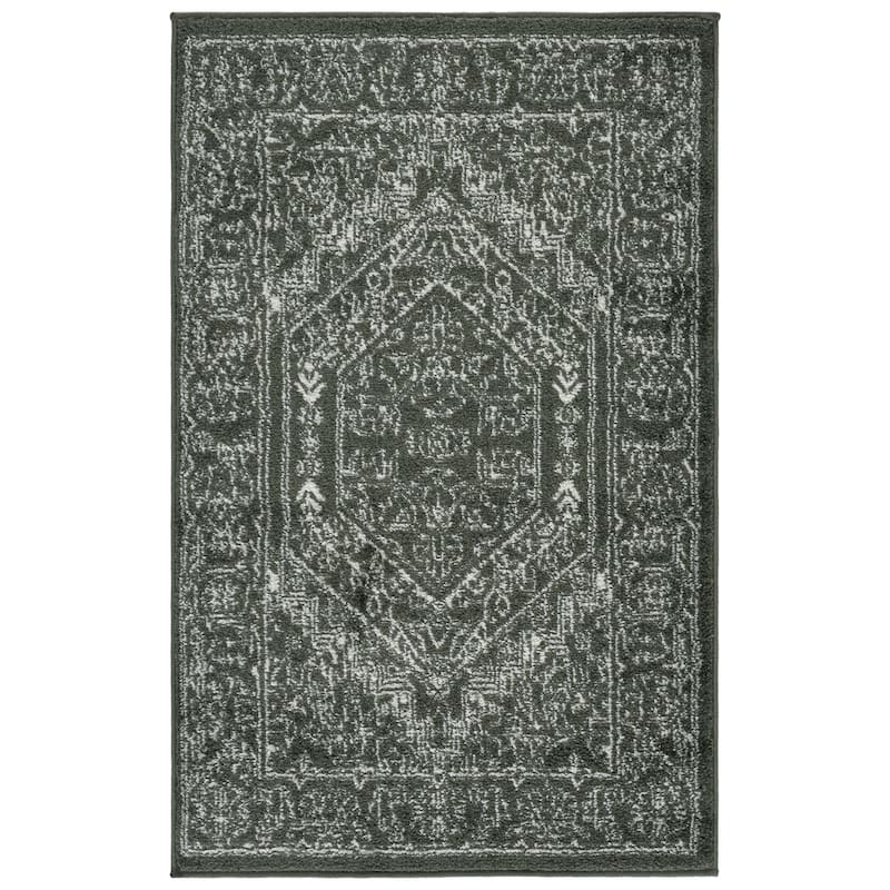 SAFAVIEH Adirondack Sian Rustic Oriental Medallion Rug - 2'6" x 4' - Dark Green/Ivory
