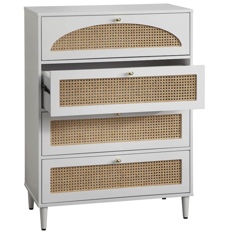 Lifestorey Taylor 4-Drawer Chest with Natural Cane