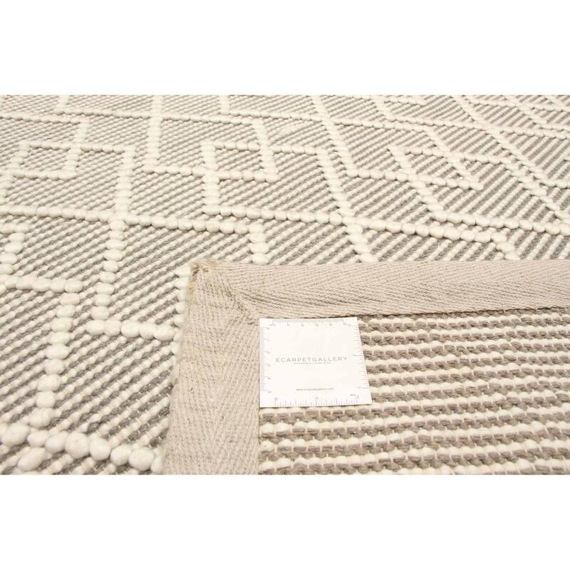 ECARPETGALLERY Braid weave Sienna Grey Wool Rug - 5'0 x 7'9