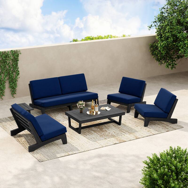 8-Piece Outdoor Sofa Set with Loveseat, 2 Club Chairs & Matching Tables