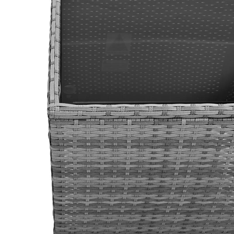 3 Pieces Outdoor Rattan Adjustable Seati Combination With Coffee Table