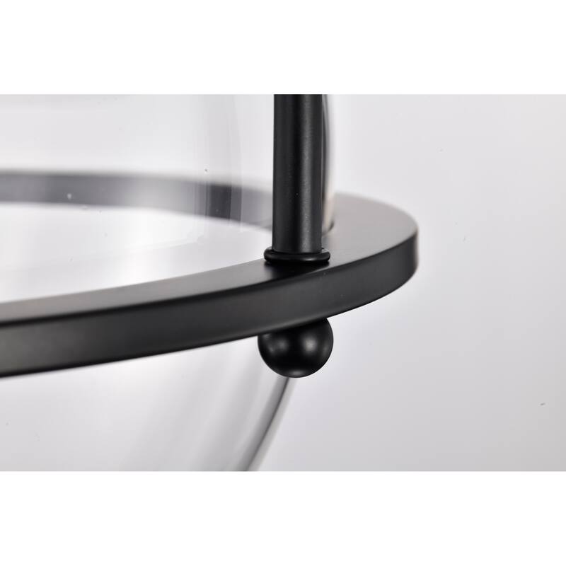 Amado 3 Light Semi Flush Mount - Matte Black Finish - Clear Glass