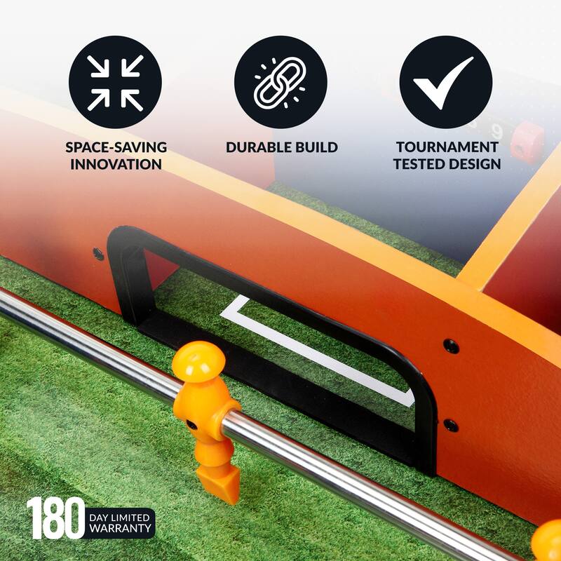 Hathaway Revolver 40-in 4-1 Tabletop Multi Combo Game with Foosball, Table Tennis, Glide Hockey, and Finger Football