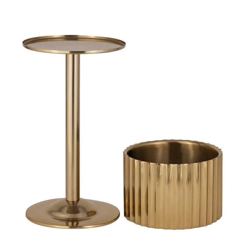 Gold Steel Ice Bucket Stand Only Small