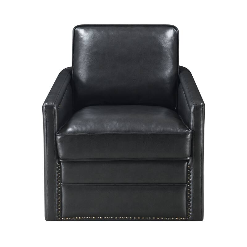 Black 30" Faux Leather Accent Chair