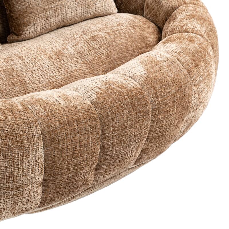 GDFStudio - Laurel Chenille 2-Seater Lazy Sofa with High-Density Foam and Oversized Comfort