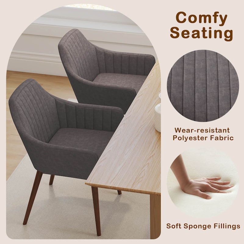 Costway Dining Chairs Set of 2 Upholstered Accent Chairs with Comfy - See Details