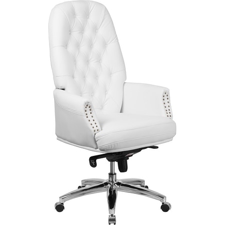 shop silkeborg high back tufted white leather executive swivel chair