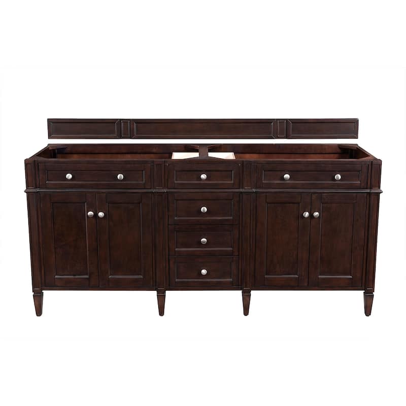 James Martin Vanities Brittany 72" Double Vanity, Burnished Mahogany - Burnished Mahogany Cabinet Base Only - No Top