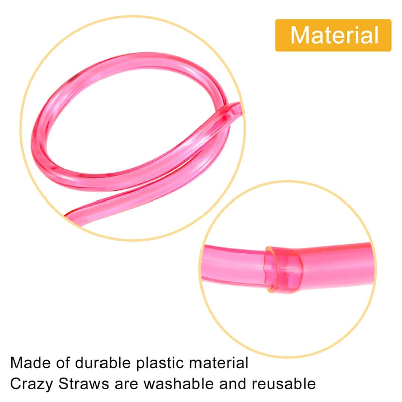 5 Pcs Straw Glasses, Plastic Round Novelty Drinking Eyeglasses Straws - Multicolor