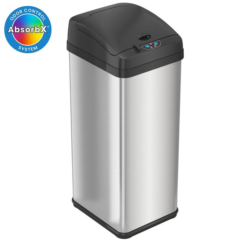 iTouchless 13 Gal Extra-Wide Stainless Steel Sensor Kitchen Trash Can