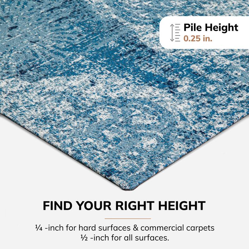 Jani 40"x54" Rug'd Chair Mat-Rug Style Office Chairmat for Carpet & Hard Floors| 0.5" Thick |Non-Slip, Foldable Desk Chair Mat