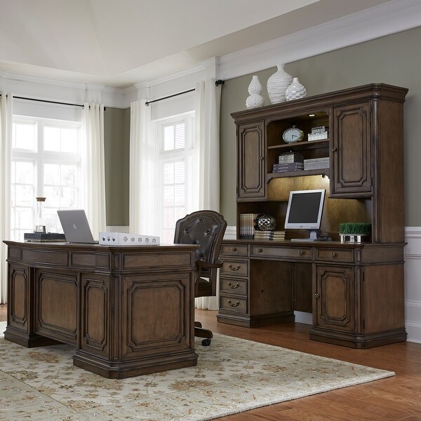Brayton Manor - Jr Executive Desk - Cognac