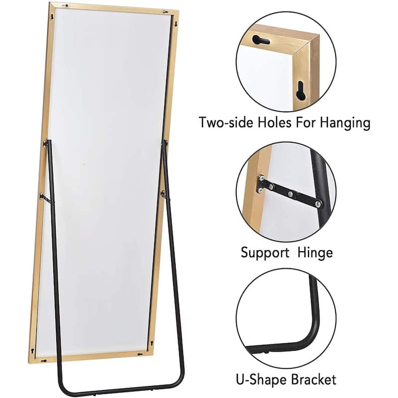 Framed Floor Mirror Standing Holder Full Length Mirrors