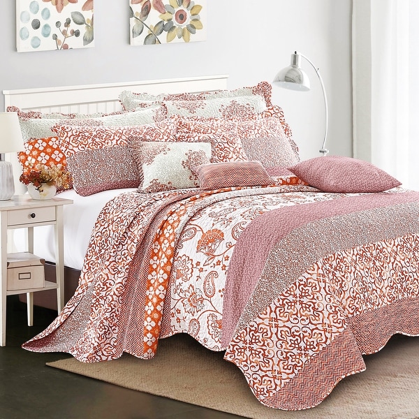 Serenta 9-pc. Cal King Printed Striped Cotton Blend Bedspread Coverlet Set. Opens flyout.