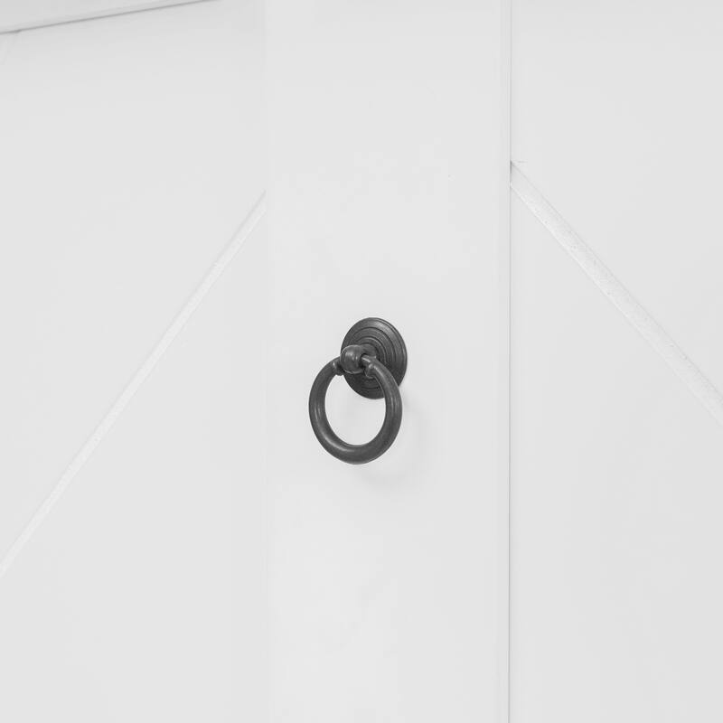 Queen Size Murphy Bed Wall Bed with Top Shelves and Chevron Stripes, Wooden Wall Cabinet Bed Frame, No Box Spring Needed