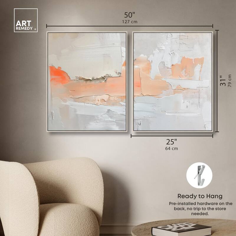 Orange Mist Halo Canvas Set of 2 by Art Remedy