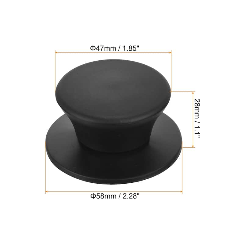 1Set Universal Pot Lid Top Replacement Knob Heat Resistant Lid Handles - Black