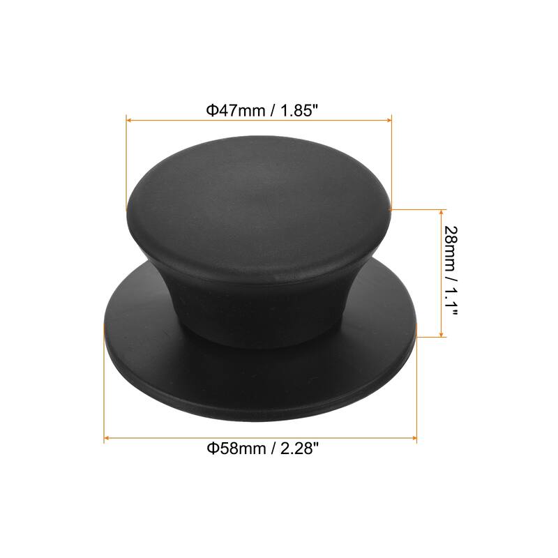 2pcs Universal Pot Lid Top Replacement Knob Heat Resistant Handle - Black