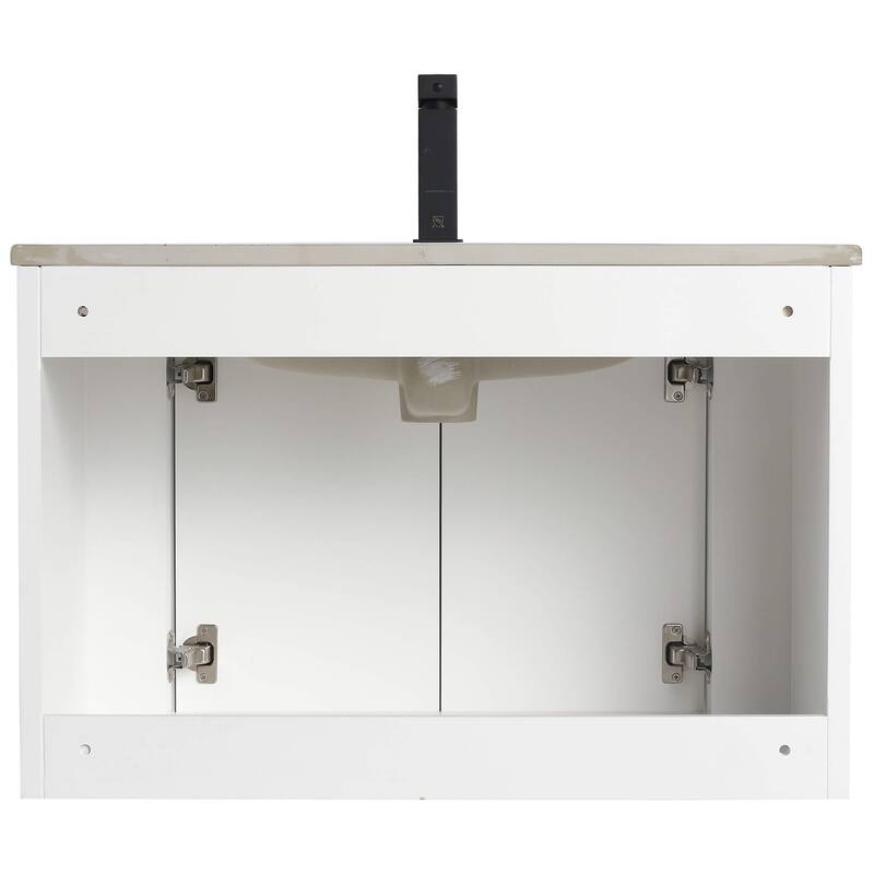 Caskvalley Modern Bathroom Vanity with Straight Fluted Design - Sink Included