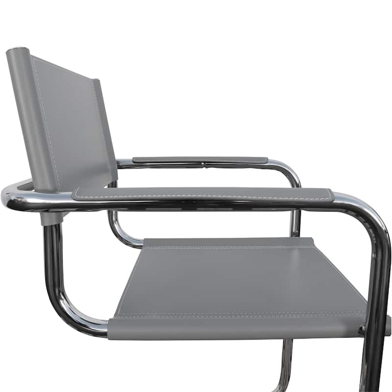 Breuer Chair Company Mart Stam Cantilever Armchair Arm Chair w/ Chrome Frame (Various Bonded Leather Colors)