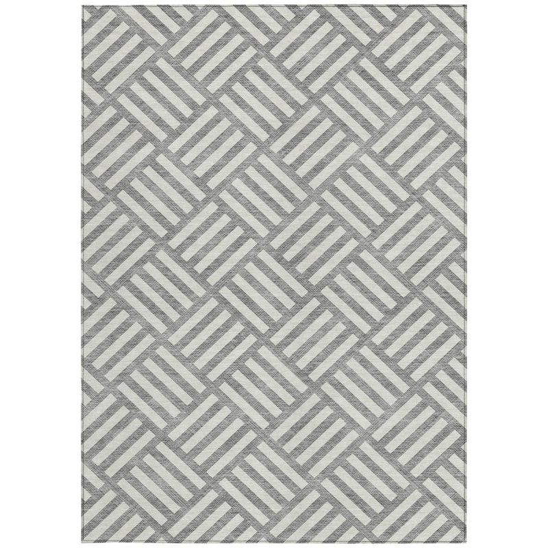 HomeRoots Geometric Transitional Rectangle Outdoor Rug