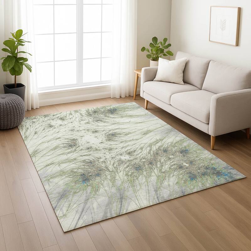 Machine Washable Indoor/ Outdoor Modern Cheraw Chantille Rug