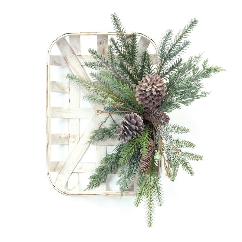 Pine Cone Wood Wall Hanging 20.5"H - Green