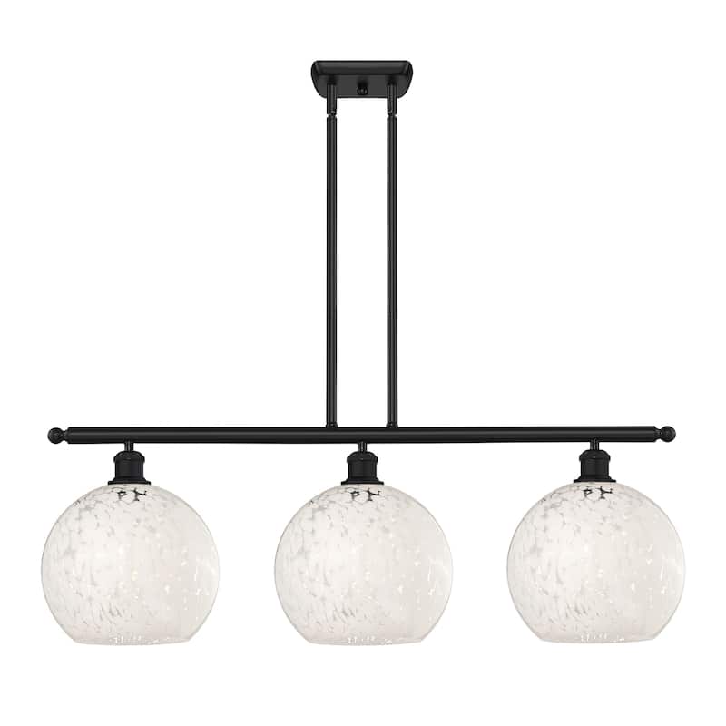 Innovations Lighting 516-3I-13-37-White Mouchette-Indoor Pendant White - Matte Black / White Mouchette
