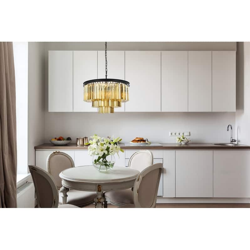 Royce Edge 9-Light Matte Black Chandelier