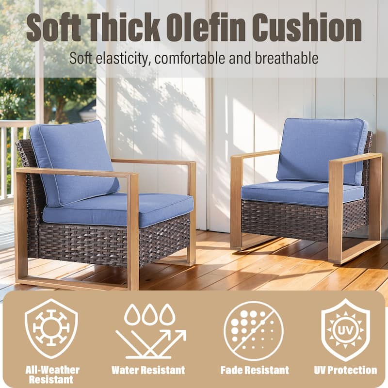 Gymojoy Outdoor Patio Chair with 2 Ottomans