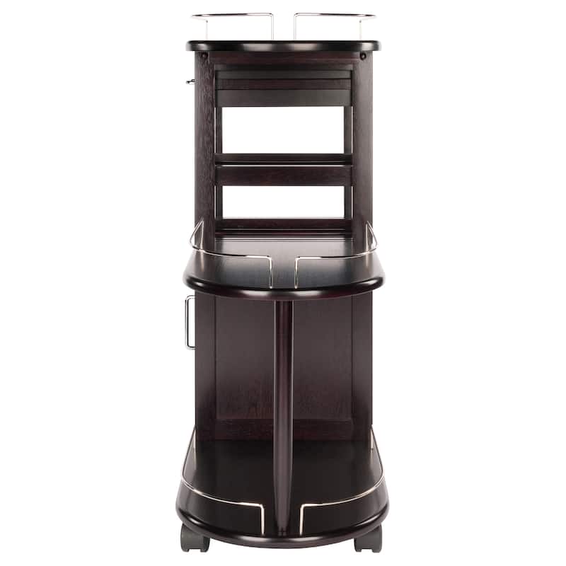 Jimmy Entertainment Cart, Espresso - 35.35 x 15.39 x 35.94 inches