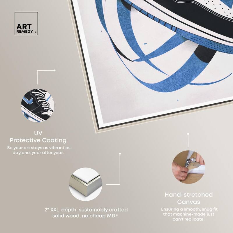 Blue Ribbon Sneaker Canvas by Art Remedy