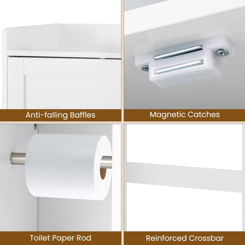 Gymax Over the Toilet Cabinet Space-saving Bathroom Storage Organizer